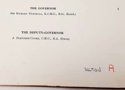 ** RARE: 1961 Tanganyika Confidential Colonial Administration Staff List Guide (USED).**