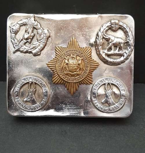 ** WW2 South African Trench Art Cigarette Tin w/ Insignia (9cm x 7cm).**