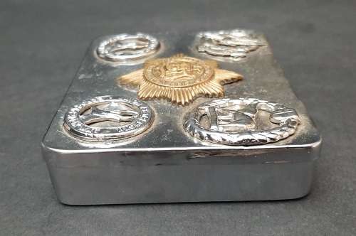 ** WW2 South African Trench Art Cigarette Tin w/ Insignia (9cm x 7cm).**