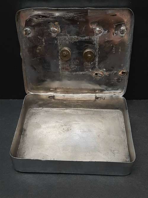 ** WW2 South African Trench Art Cigarette Tin w/ Insignia (9cm x 7cm).**