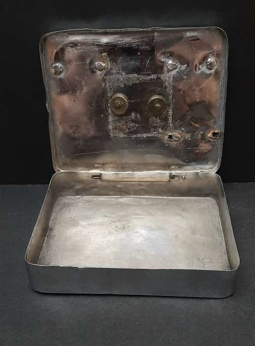 ** WW2 South African Trench Art Cigarette Tin w/ Insignia (9cm x 7cm).**