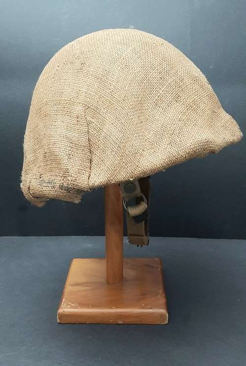 ** Border War : 1970s SADF Steel Helmet w/ Camouflage Hessian Cover (USED).**