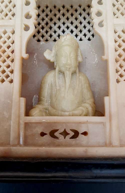 ** Early 20th Century Chinese Lu xing Qingtian Stone Figurine (12cm x 9cm).**