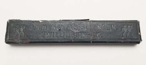 WW1 German Officer's Captured Cut-throat Razor with Box - Pretoria Regiment War Trophy