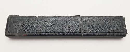 WW1 German Officer's Captured Cut-throat Razor with Box - Pretoria Regiment War Trophy