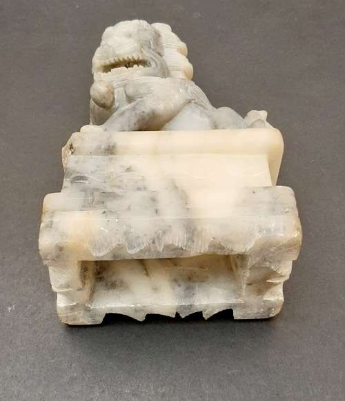Grey Marble Foo Dog Statuette