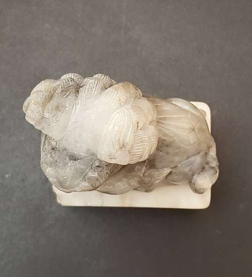 Grey Marble Foo Dog Statuette