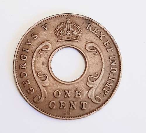 ** 1928  KGV East Africa 1c Coin `KN`  [ F/VF ].**