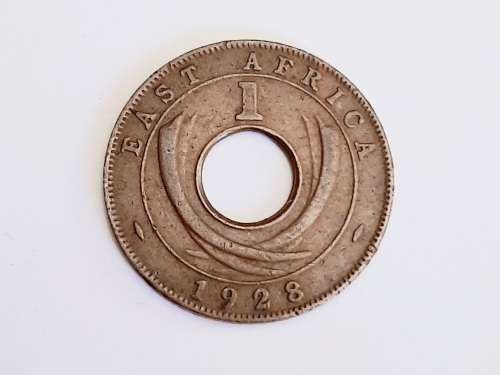 ** 1928  KGV East Africa 1c Coin `KN`  [ F/VF ].**