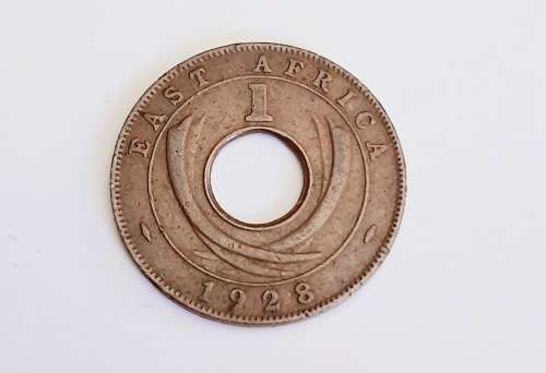 ** 1928  KGV East Africa 1c Coin `KN`  [ F/VF ].**