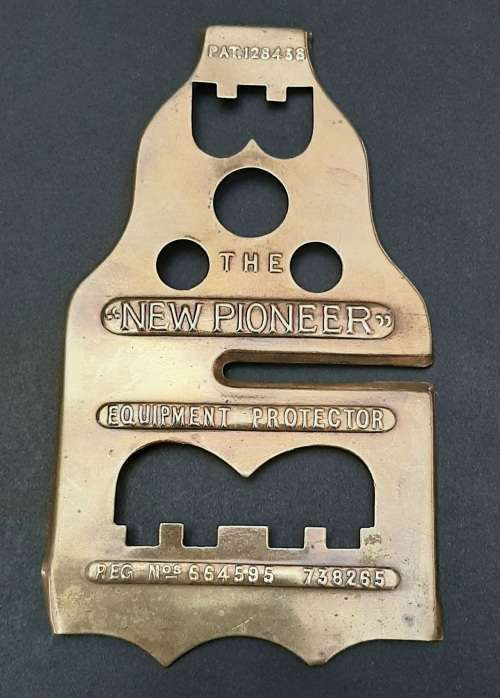 WW1 New Pioneer 1918 Pattern Equipment Protector Brass Panel 15cm x 8cm
