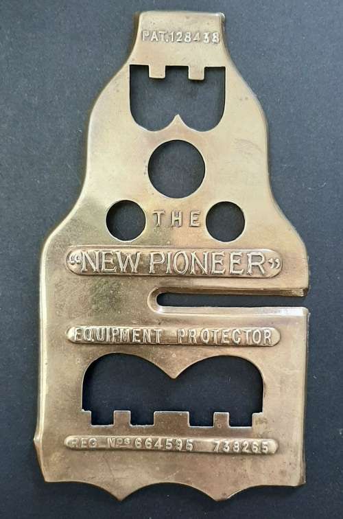 WW1 New Pioneer 1918 Pattern Equipment Protector Brass Panel 15cm x 8cm