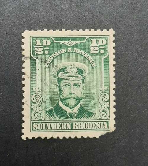 1924 KGV Southern Rhodesia Green ½d Stamp
