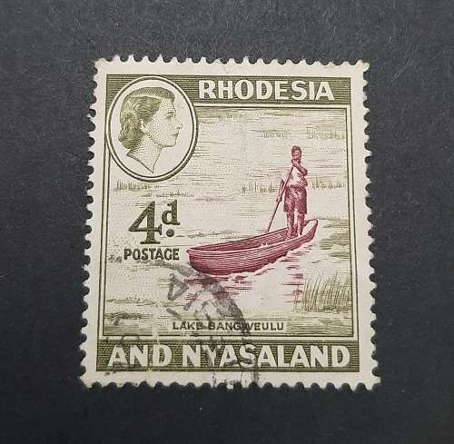 ** 1959 QEII Rhodesia & Nyasaland 4d Stamp (USED).**