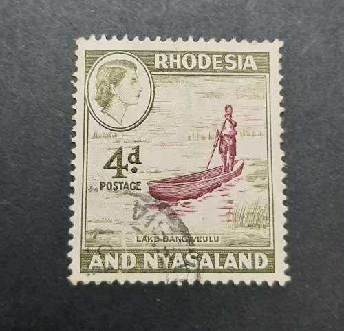 ** 1959 QEII Rhodesia & Nyasaland 4d Stamp (USED).**