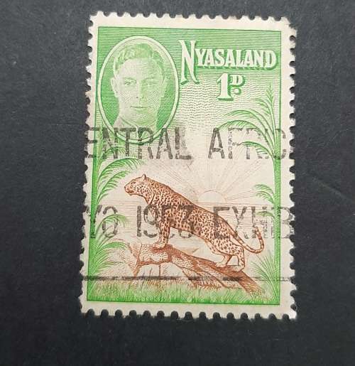 ** 1947 KGVI Nyasaland Green 1d Stamp (USED).**