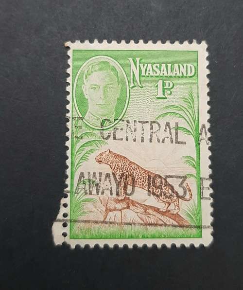 ** 1947 KGVI Nyasaland Green 1d Stamp (USED).**