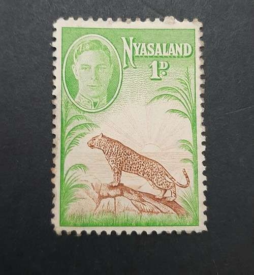 ** 1947 KGVI Nyasaland Green 1d Stamp (USED).**