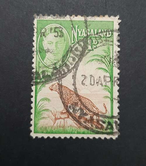 ** 1947 KGVI Nyasaland Green 1d Stamp (USED).**