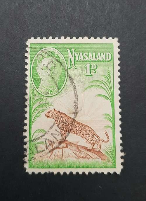 ** 1947 KGVI Nyasaland Green 1d Stamp (USED).**