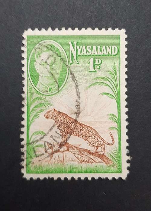 ** 1947 KGVI Nyasaland Green 1d Stamp (USED).**