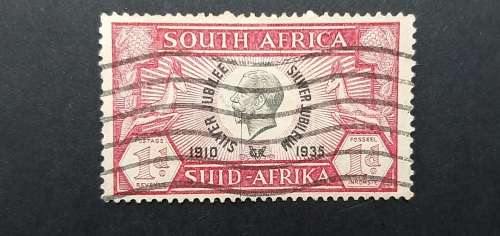 ** 1935 KGV South Africa Silver Jubilee 1d Stamp (USED)**