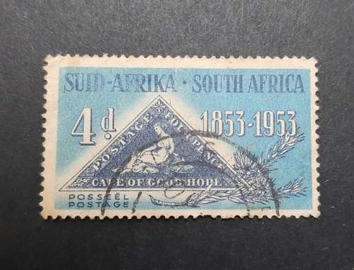 ** 1953 South Africa Cape of Good Hope 4d Stamp(USED)**