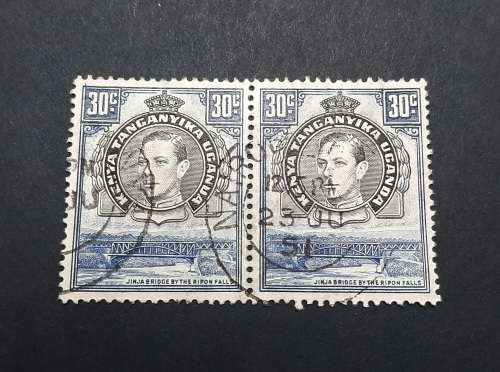 ** 1938 KGVI Kenya, Tanganyika, Uganda 30c Pair Stamps(USED)**
