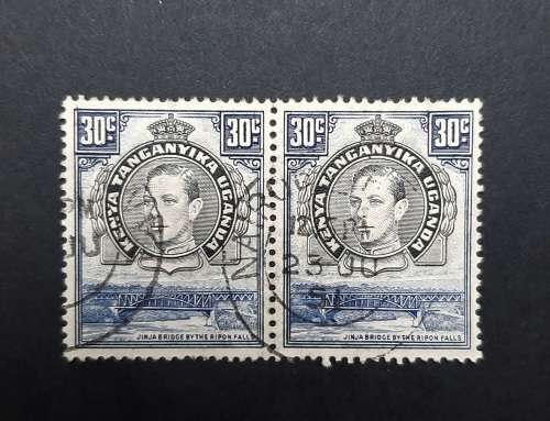 ** 1938 KGVI Kenya, Tanganyika, Uganda 30c Pair Stamps(USED)**