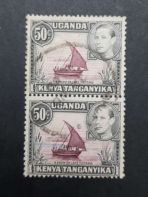 ** 1938 KGVI Uganda, Kenya, Tanganyika 50c Pair Stamps (USED)**