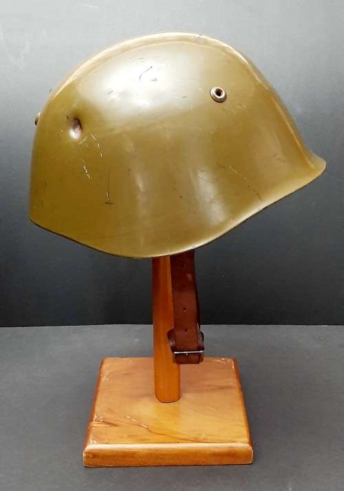 ** Border War : 1980s Bulgarian M72 Battle Damaged Steel Helmet w/ Liner & Chinstrap **