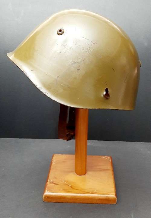 ** Border War : 1980s Bulgarian M72 Battle Damaged Steel Helmet w/ Liner & Chinstrap **