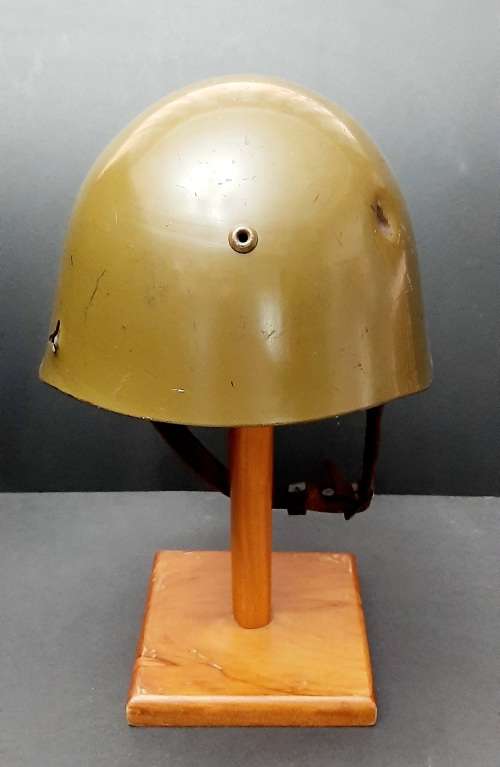 ** Border War : 1980s Bulgarian M72 Battle Damaged Steel Helmet w/ Liner & Chinstrap **