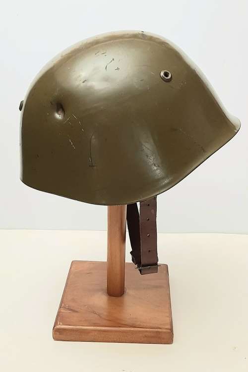 ** Border War : 1980s Bulgarian M72 Battle Damaged Steel Helmet w/ Liner & Chinstrap **