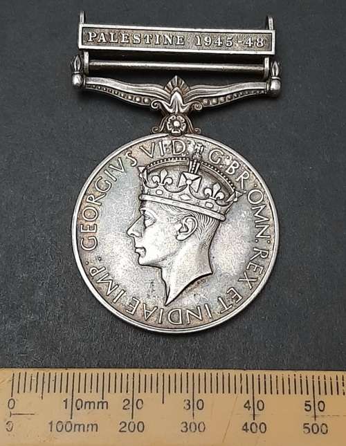 ** British General Service Medal w/ Palestine 1945-48 Bar(Pte. Motobele  A.P.C).**