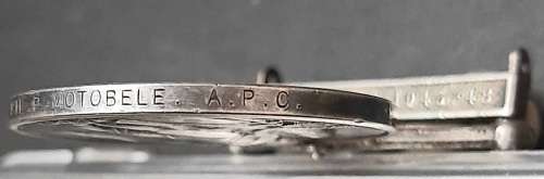 ** British General Service Medal w/ Palestine 1945-48 Bar(Pte. Motobele  A.P.C).**
