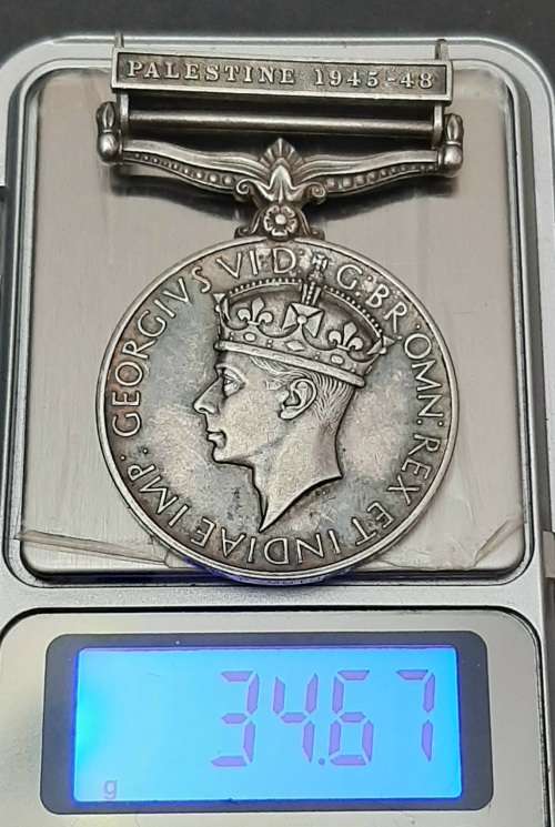 ** British General Service Medal w/ Palestine 1945-48 Bar(Pte. Motobele  A.P.C).**