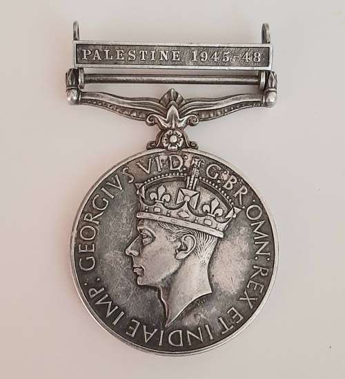 ** British General Service Medal w/ Palestine 1945-48 Bar(Pte. Motobele  A.P.C).**