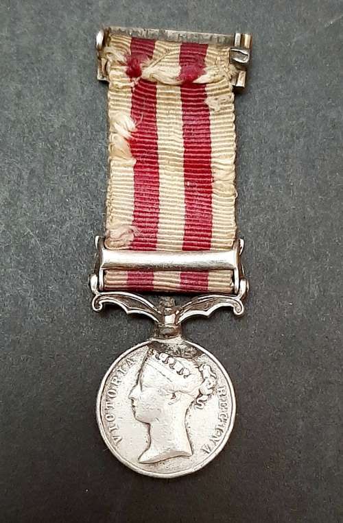 ** 1858 Indian Mutiny Miniature Medal w/ Lucknow Clasp & Silk Ribbon.**