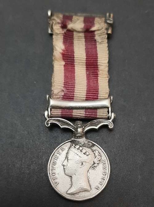 ** 1858 Indian Mutiny Miniature Medal w/ Lucknow Clasp & Silk Ribbon.**