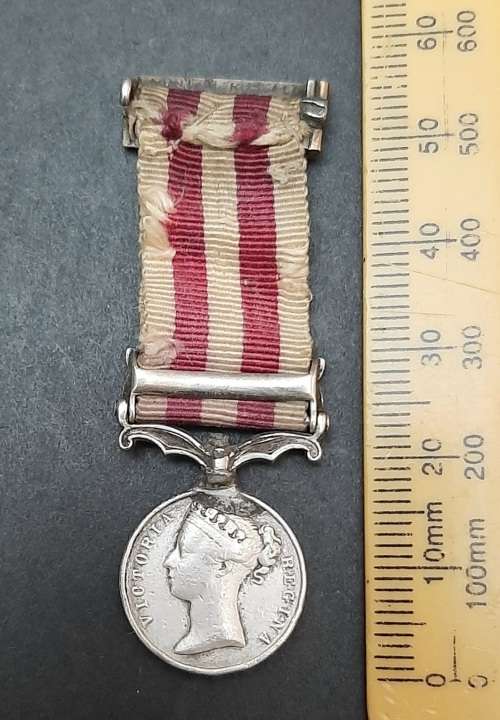 ** 1858 Indian Mutiny Miniature Medal w/ Lucknow Clasp & Silk Ribbon.**