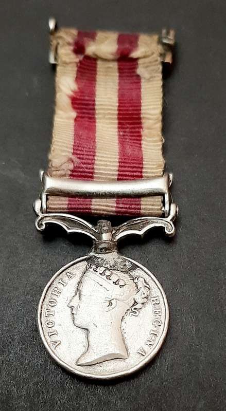 ** 1858 Indian Mutiny Miniature Medal w/ Lucknow Clasp & Silk Ribbon.**