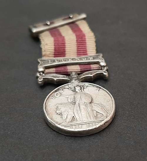** 1858 Indian Mutiny Miniature Medal w/ Lucknow Clasp & Silk Ribbon.**