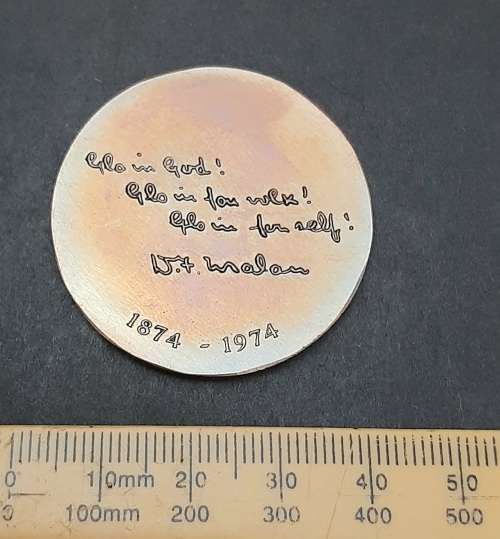 ** 1974 D.F. Malan Centenary Bronze Medallion w/ Case (EF).**