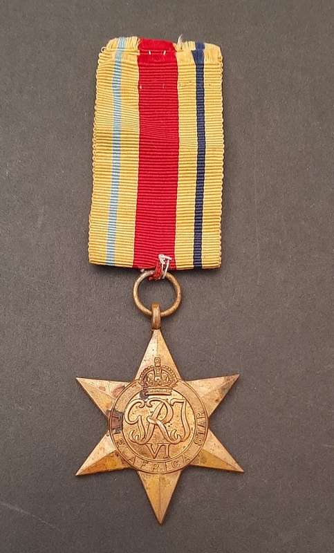 ** WW2  Full-Size Africa Star Medal w/ Ribbon att. Native Soldier.**