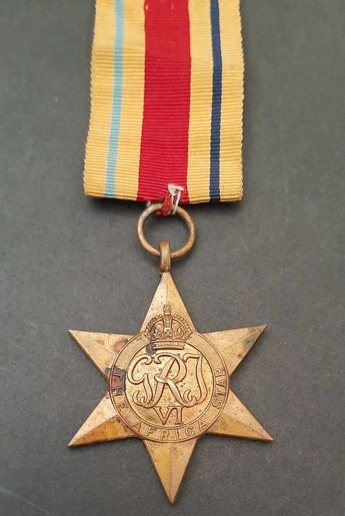 ** WW2  Full-Size Africa Star Medal w/ Ribbon att. Native Soldier.**