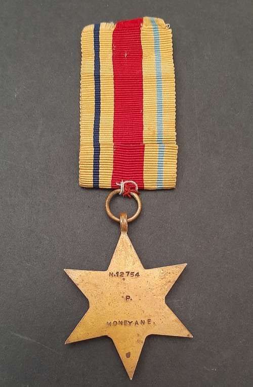 ** WW2  Full-Size Africa Star Medal w/ Ribbon att. Native Soldier.**