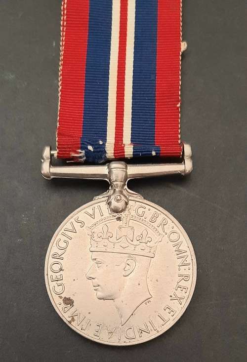 ** WW2  Full-Size British 1939-45  Medal w/ Ribbon att. Native Soldier.**