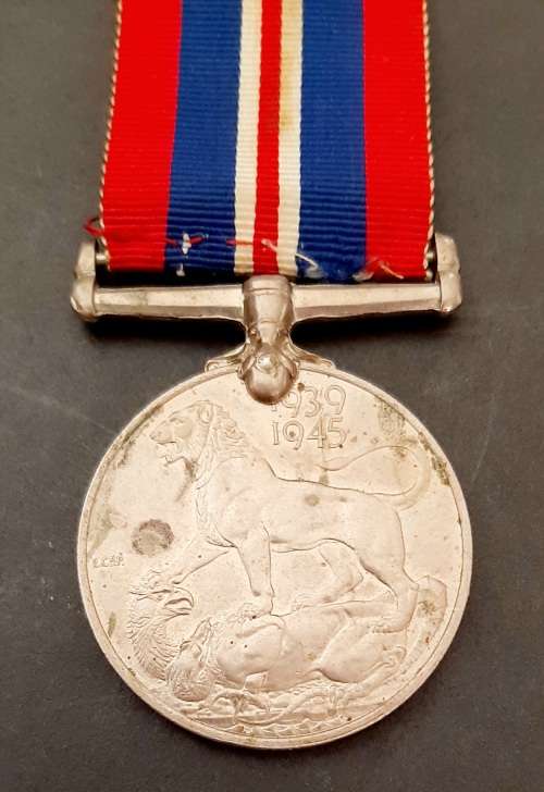 ** WW2  Full-Size British 1939-45  Medal w/ Ribbon att. Native Soldier.**