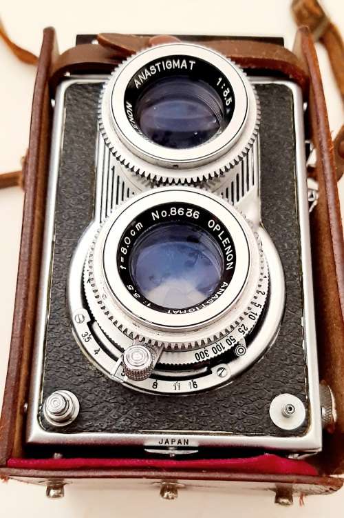 Rare Post-War Japanese Oplenflex Rektor No.8636 TLR Camera with Case
